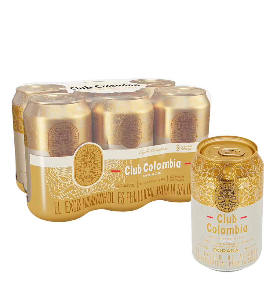 Cerveza Club Colombia Dorada Lata 330cm3 x6 Six Pack
